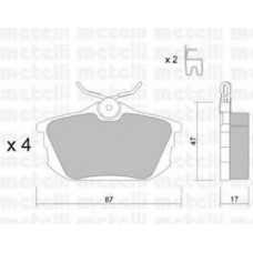 22-0347-0 METELLI Комплект тормозных колодок, дисковый тормоз