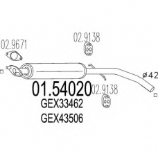 01.54020 MTS Средний глушитель выхлопных газов