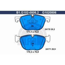 B1.G102-0806.2 GALFER Комплект тормозных колодок, дисковый тормоз