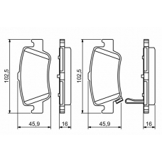 0 986 494 182 BOSCH Комплект тормозных колодок, дисковый тормоз