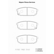 K361A03 NPS Комплект тормозных колодок, дисковый тормоз