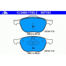 13.0460-7193.2 ATE Комплект тормозных колодок, дисковый тормоз