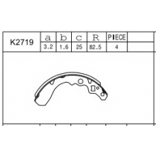 K2719 ASIMCO Комплект тормозных колодок