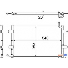 8FC 351 304-321 HELLA Конденсатор, кондиционер