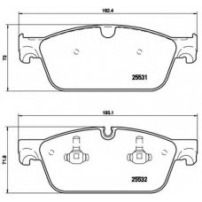 P 50 102 BREMBO Комплект тормозных колодок, дисковый тормоз