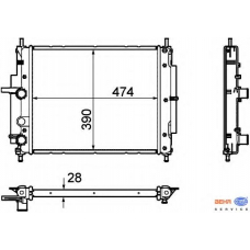 8MK 376 754-411 HELLA Радиатор, охлаждение двигателя