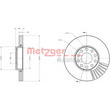 6110080 METZGER Тормозной диск