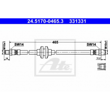 24.5170-0465.3 ATE Тормозной шланг