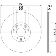 8DD 355 120-501 HELLA Тормозной диск