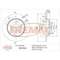 BD-3965 FREMAX Тормозной диск