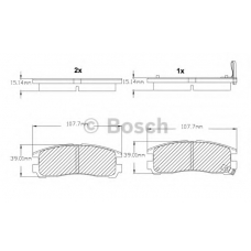 F 03B 150 003 BOSCH Комплект тормозных колодок, дисковый тормоз