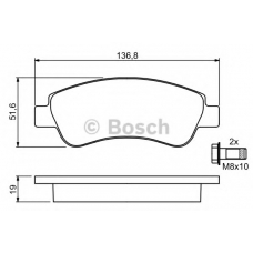 0 986 494 027 BOSCH Комплект тормозных колодок, дисковый тормоз