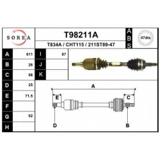 T98211A EAI Приводной вал