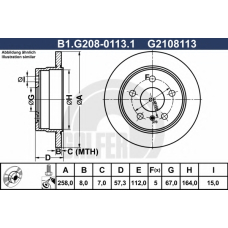 B1.G208-0113.1 GALFER Тормозной диск