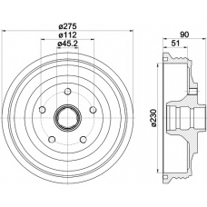 8DT 355 301-621 HELLA PAGID Тормозной барабан