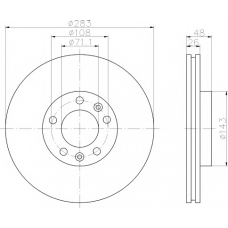 8DD 355 108-411 HELLA PAGID Тормозной диск