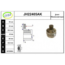 JH22405AK SERA Шарнирный комплект, приводной вал