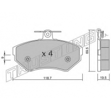 224.0 TRUSTING Комплект тормозных колодок, дисковый тормоз