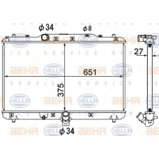 8MK 376 790-251 HELLA Радиатор, охлаждение двигателя