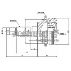 MA-4024I ASHUKI Шарнирный комплект, приводной вал