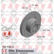 150.1136.52 ZIMMERMANN Тормозной диск