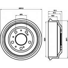 8DT 355 302-191 HELLA Тормозной барабан