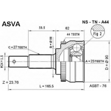 NS-TN-A44 ASVA Шарнирный комплект, приводной вал