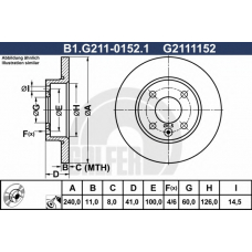 B1.G211-0152.1 GALFER Тормозной диск