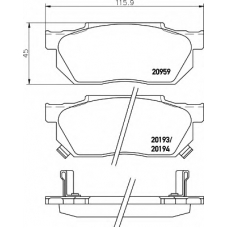 8DB 355 005-641 HELLA Комплект тормозных колодок, дисковый тормоз