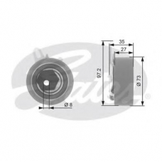 T43067 GATES Натяжной ролик, ремень грм