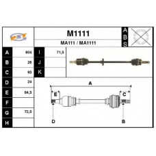 M1111 SNRA Приводной вал