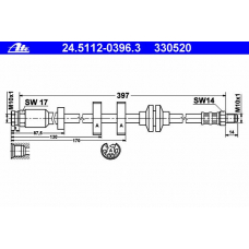 24.5112-0396.3 ATE Тормозной шланг