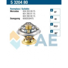 5320480 FAE Термостат, охлаждающая жидкость