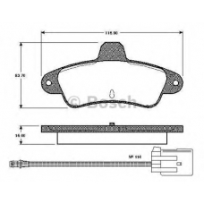 0 986 TB2 242 BOSCH Комплект тормозных колодок, дисковый тормоз