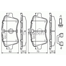 0 986 494 607 BOSCH Комплект тормозных колодок, дисковый тормоз