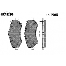 181908 ICER Комплект тормозных колодок, дисковый тормоз
