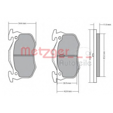 1170050 METZGER Комплект тормозных колодок, дисковый тормоз