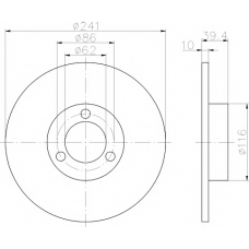 8DD 355 100-311 HELLA PAGID Тормозной диск