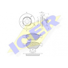 31343-5344 ICER Комплект тормозов, дисковый тормозной механизм