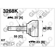 3268K GLO Шарнирный комплект, приводной вал