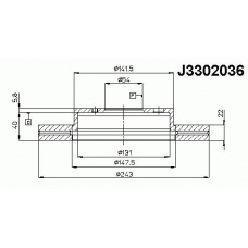 J3302036 NIPPARTS Тормозной диск