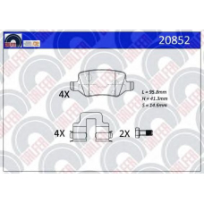 20852 GALFER Комплект тормозных колодок, дисковый тормоз