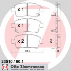 23510.160.1 ZIMMERMANN Комплект тормозных колодок, дисковый тормоз