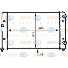 8MK 376 717-734 HELLA Радиатор, охлаждение двигателя