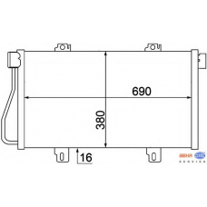 8FC 351 306-681 HELLA Конденсатор, кондиционер