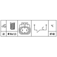 6ZT 181 611-001 HELLA Термовыключатель, вентилятор радиатора