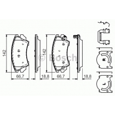 0 986 494 609 BOSCH Комплект тормозных колодок, дисковый тормоз