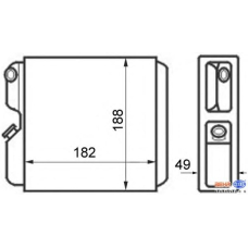 8FH 351 024-371 HELLA Теплообменник, отопление салона