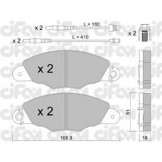 822-334-1 CIFAM Комплект тормозных колодок, дисковый тормоз