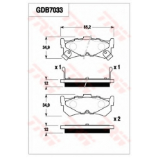 GDB7033 TRW Комплект тормозных колодок, дисковый тормоз